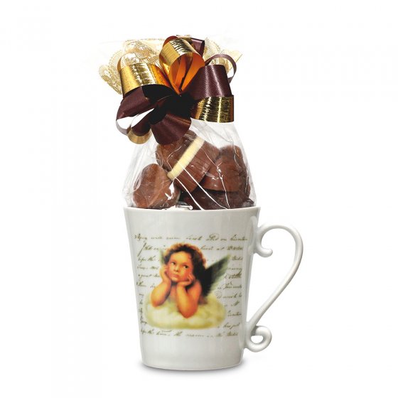 Tasse de Noël garnie de chocolats belges 