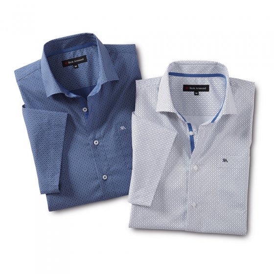 Stretch-overhemd'Milano',a.set L | Blauw#Wit