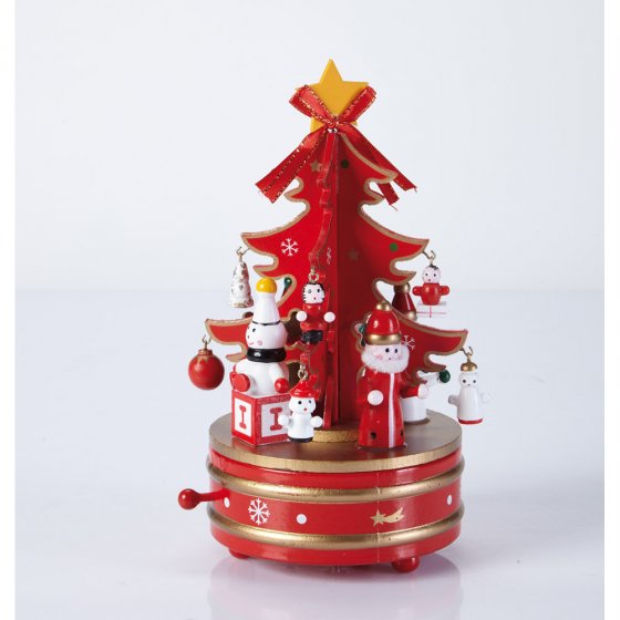 Boîte à musique sapin de Noël Rouge