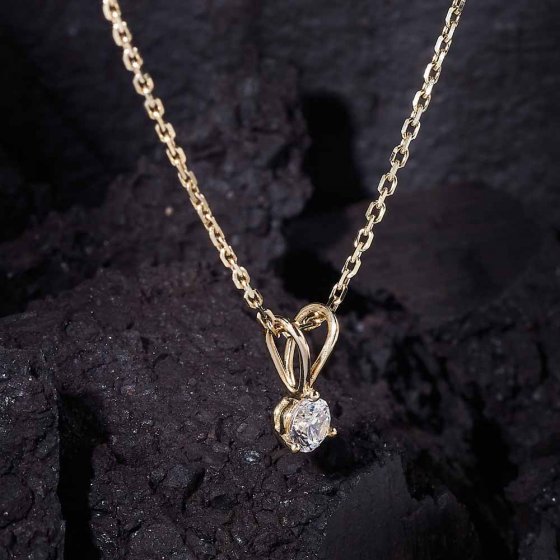 Gouden ketting met diamant, 0,21 kt 